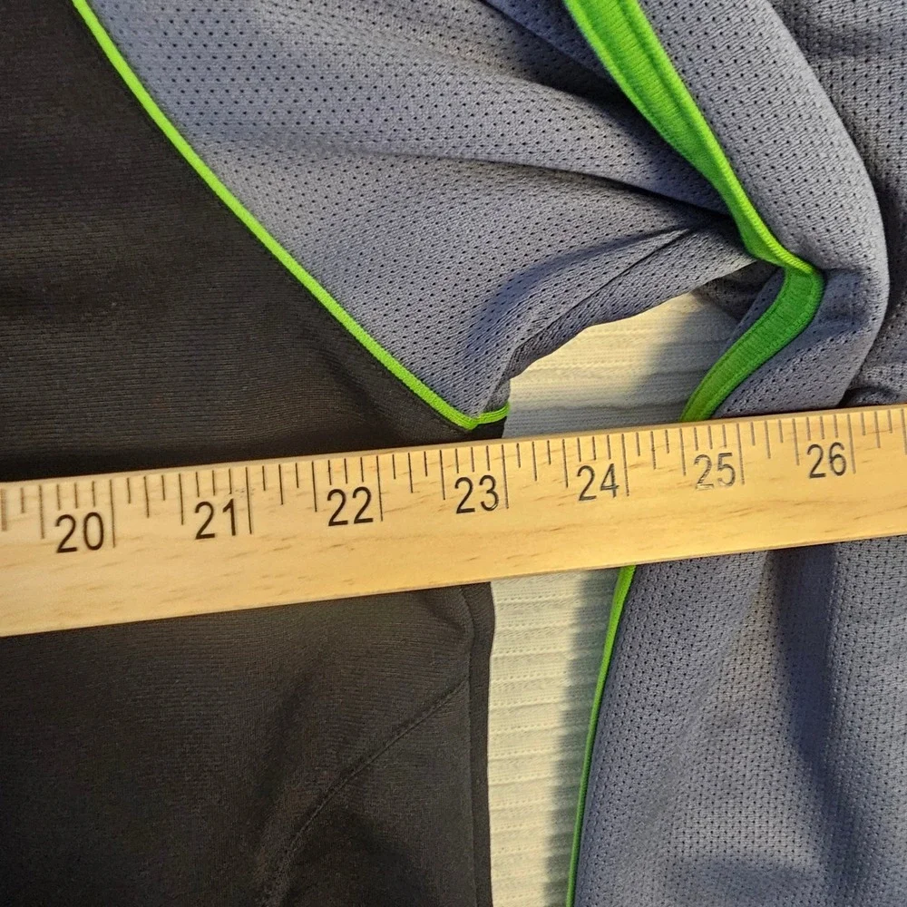 Adidas Mens Track Jacket Large Black Grey‎ Lime Green 3 Stripe Full Zip Raglan